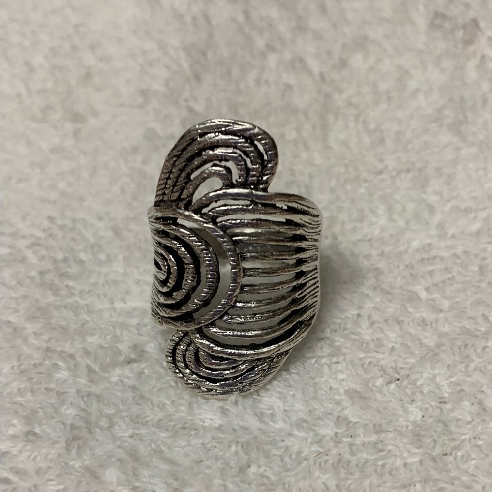 Statement Silver Openwork Ring Artistic, Bold, Un… - image 4